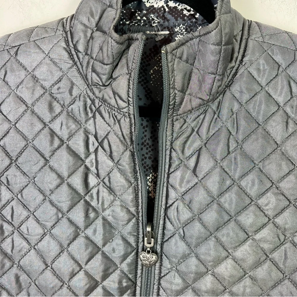 Three Hearts Vest womens grey quilted reversable lightweight comfortable